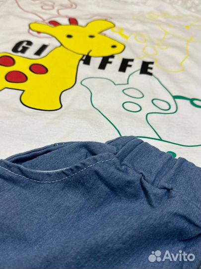 Костюм футболка и джинсовые шорты 120 116 110