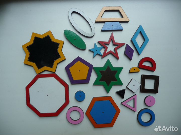 Деревянные геометрические фигуры для развития пазл