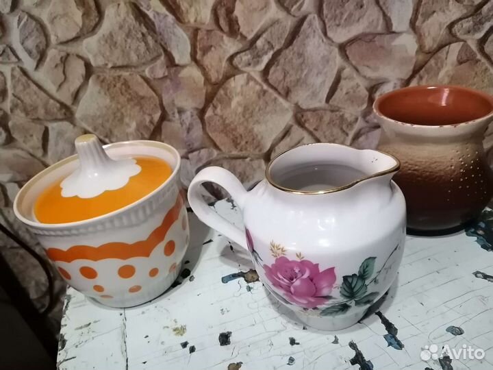 Тарелка и стаканы для дачи