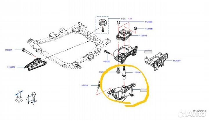 Кронштейн Nissan Terrano D10 H4MD 438P160913 2022