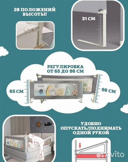 Защитный бортик для детской кровати