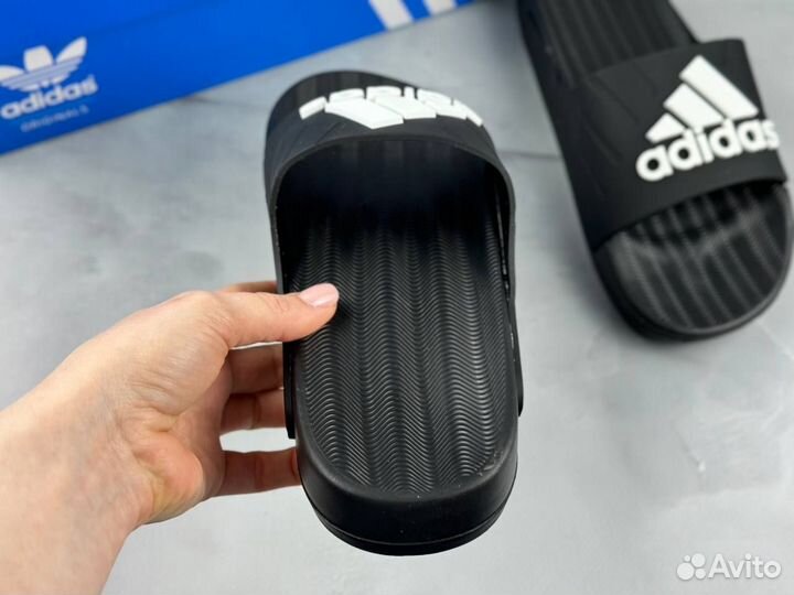 Шлепки Сланцы мужские adidas летние чёрные(40-45)