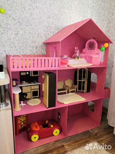 Кукольный домик для барби с мебелью