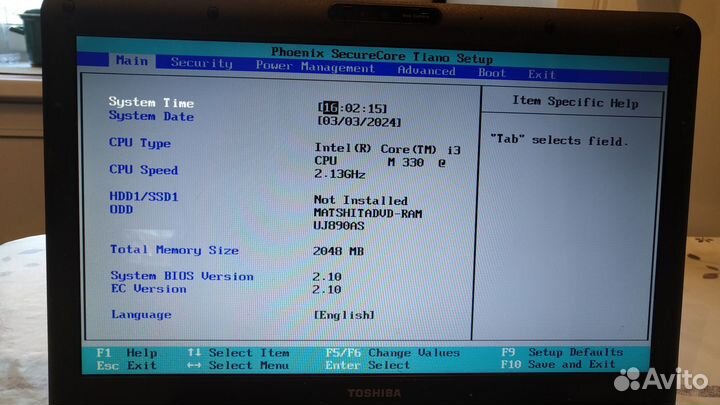 Ноутбук toshiba satellite