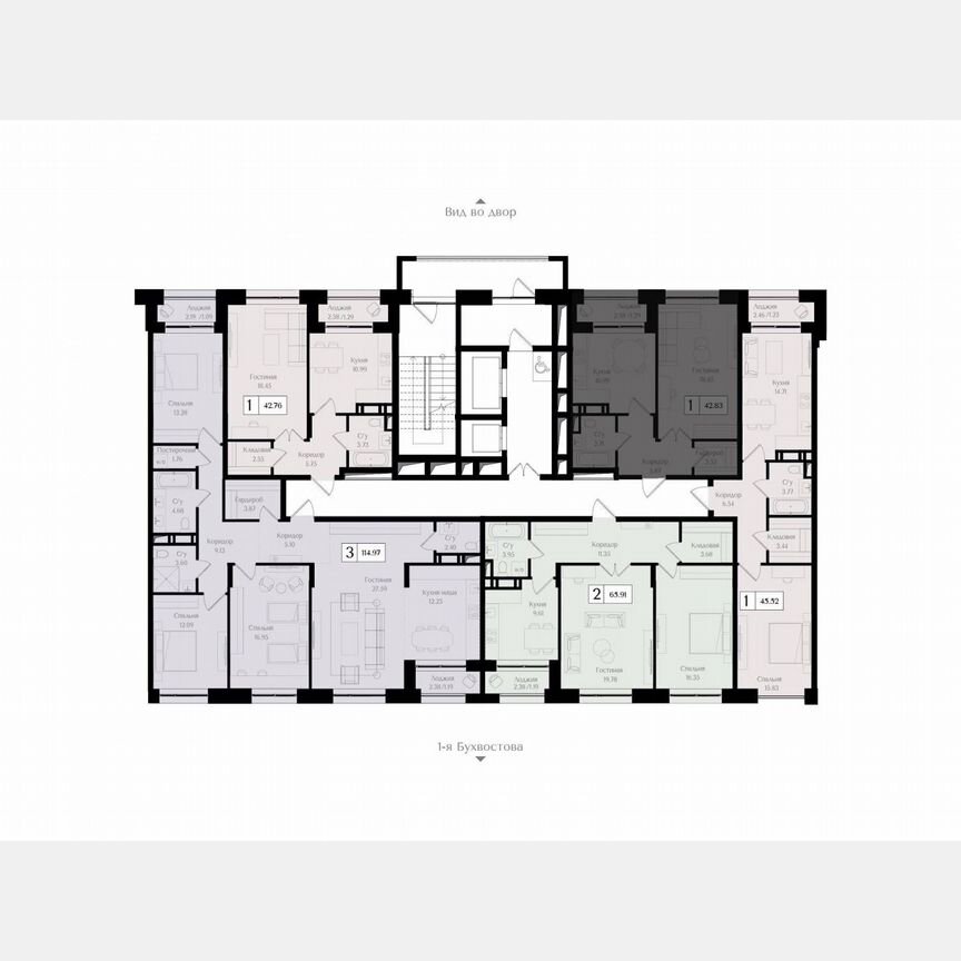 1-к. квартира, 42,8 м², 13/17 эт.