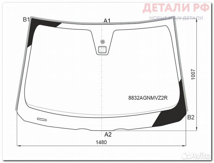 Стекло лобовое (Датчик дождя/ Молдинг) Volvo C30 0