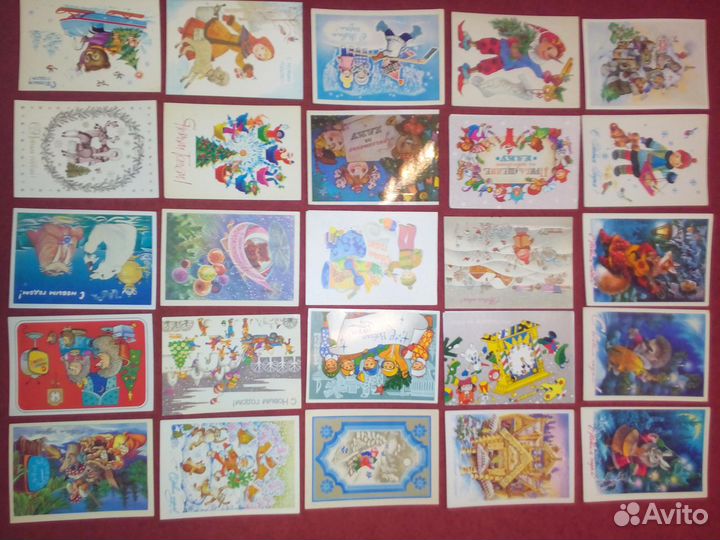 Открытки СССР Новый Год чистые