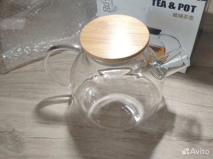 Новый заварочный чайник стеклянный, 1л