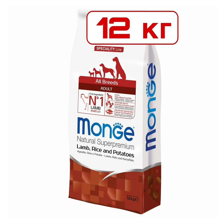 Корм для собак Monge Speciality с ягненком 12 кг