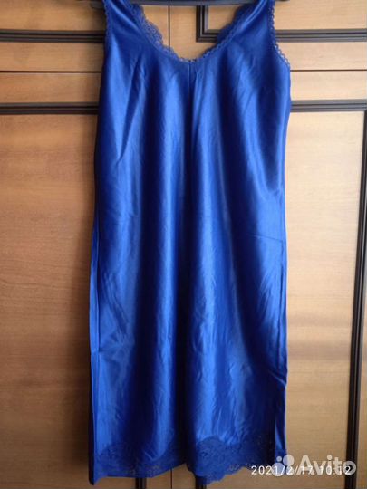 Комбинация под платье, новая, тёмно-синего цвета