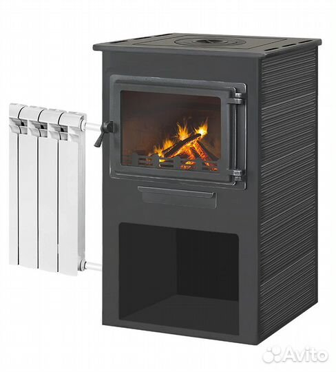 Камин этна (Панорама) с плитой и т/о 