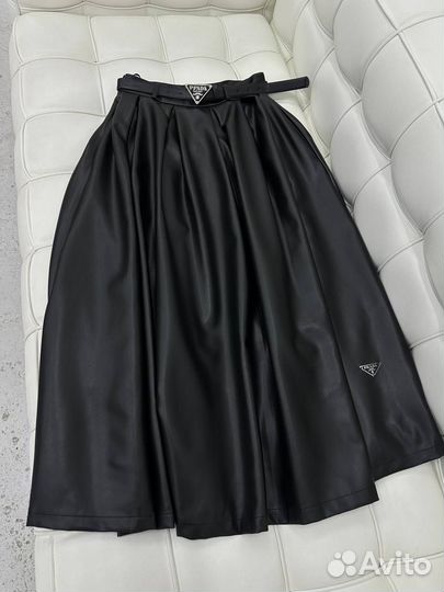Юбка прада экокожа