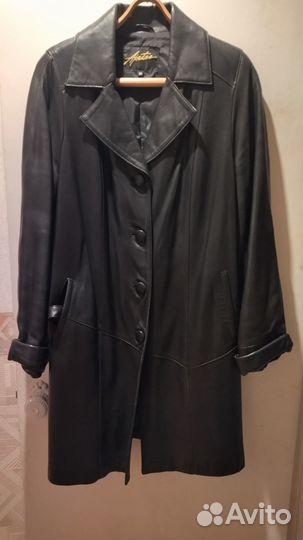 Кожаное пальто женское финское 46-48р