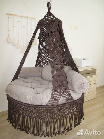 Подвесное кресло качели шатер гамак макраме