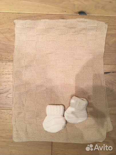 Плед + носочки для новорожденного 60*80