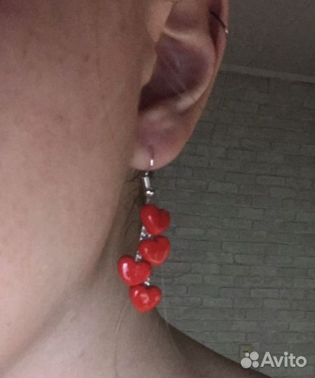 Серьги сердечки