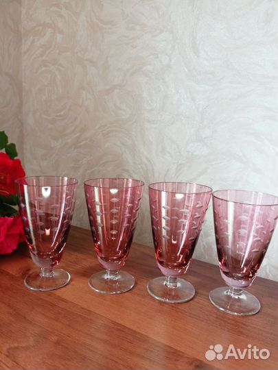 Бокалы цветное стекло СССР