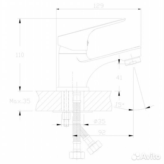 Смеситель Rossinka для умывальника RS29-11