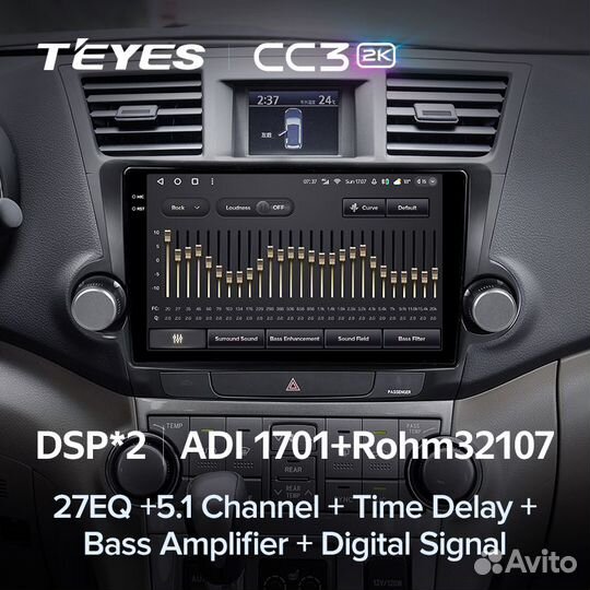 Магнитола Teyes CC3 2K 6/128 Toyota Highlander 2