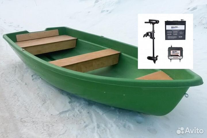 Гребная лодка с электромотором Тортилла-4 Эко Sea