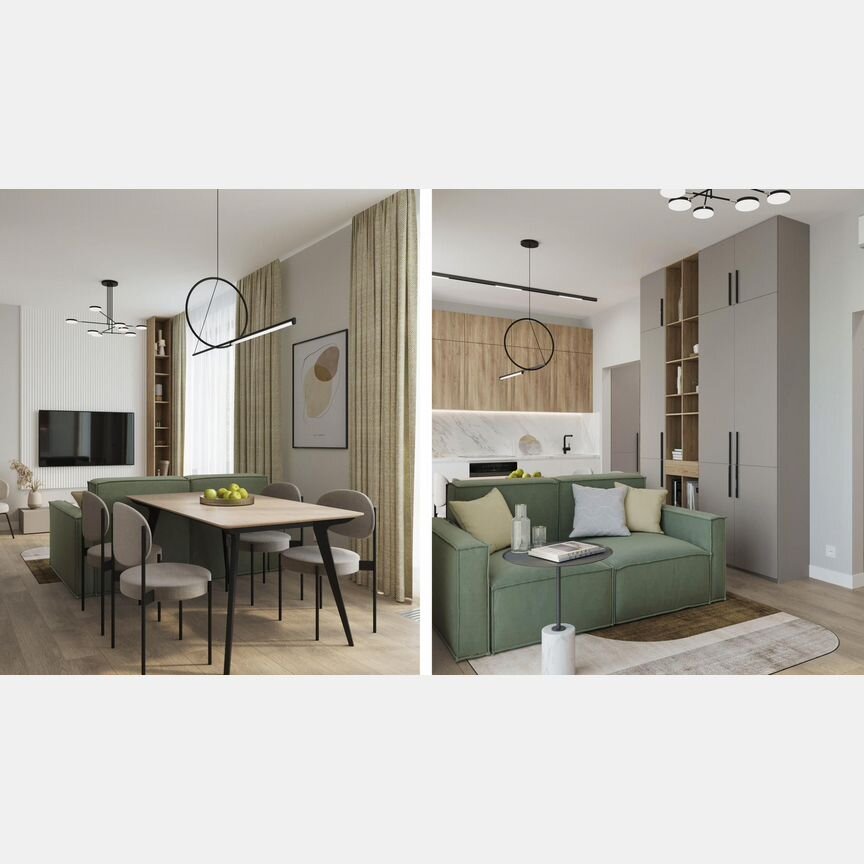 1-к. апартаменты, 54,6 м², 6/10 эт.