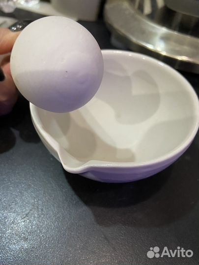 Ступа лабораторная с пестиком рфз фаянс СССР