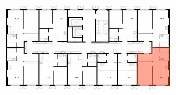 1-к. квартира, 40,6 м², 17/17 эт.