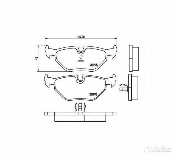 Колодки зад BMW Z3 coupe E36 08/00-06/03