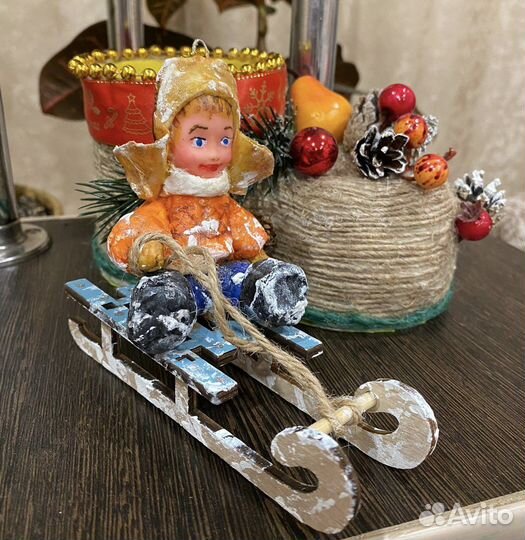 Ватные елочные игрушки