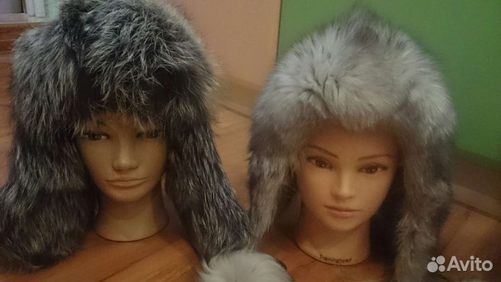 Шапки воротник чернобурка песец