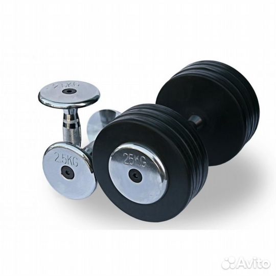 Обрезиненный гантельный ряд Fitnessport