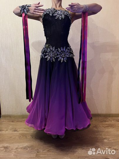 Платье для бальных танцев стандарт ю2, молодежь, в