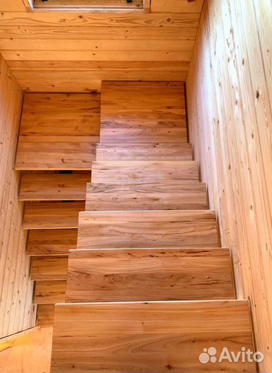 Обшивка ступеней Ясенем