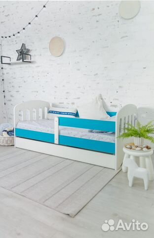 Кровать с бортом из лдсп от 2х лет софа цвет