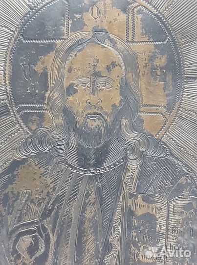 Старинные иконы. Вседержитель на серебре