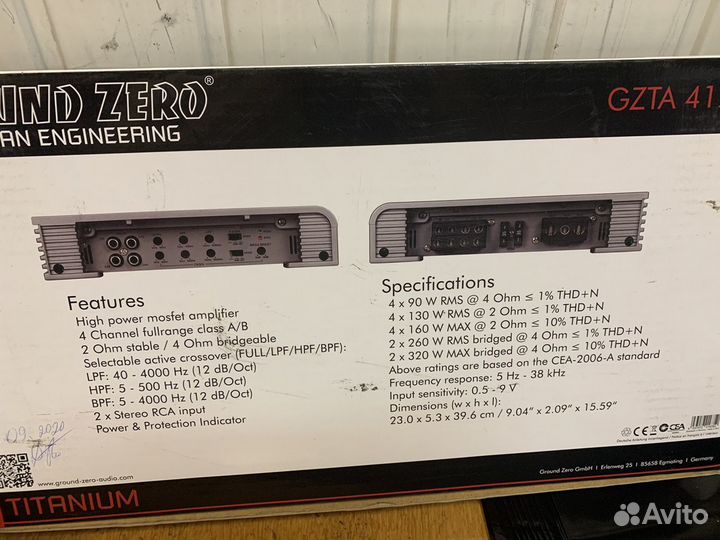 Автомобильный усилитель ground zero gzta 4125X-II