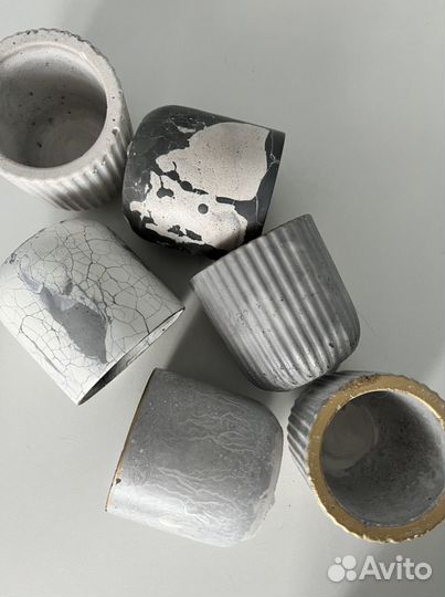 Кашпо из бетона, бетонный горшок