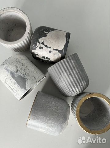 Кашпо из бетона, бетонный горшок