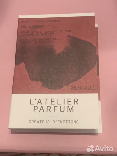 L’atelier parfum douce insomnie. Софистик, 2 мл
