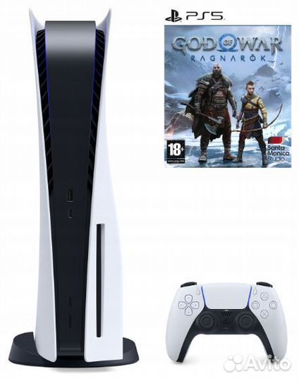 Sony PS 5 Disk + Игра God of War (EU)