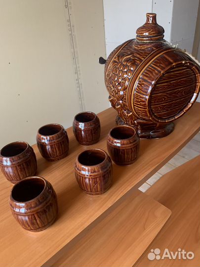 Продам новый глиняный сервиз для вина