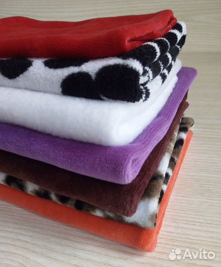 Набор 7 отрезов хлопкового велюра для рукоделия