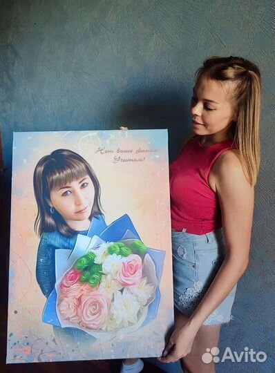 Портрет по фото на холсте / печать на холсте