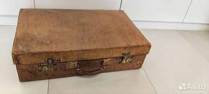 Чемодан винтаж антиквариат СССР натуральная кожа