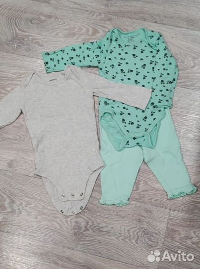 Carters 10 вещей для девочки пакетом 62-68 3-6