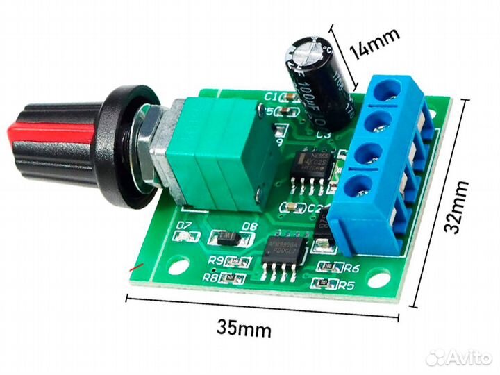 Регулятор скорости двигателя 1.8/ 3/ 5/ 6/ 12V-2А