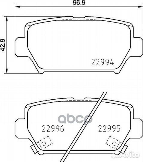 Колодки тормозные дисковые зад NP3038 nissh
