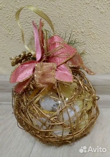 Елочная игрушка из лозы