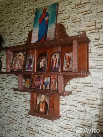 Навесная полка-поставец, киот, Винтажный стиль