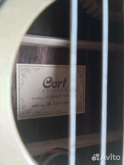 Электро-классика гитара cort ac160cf nat